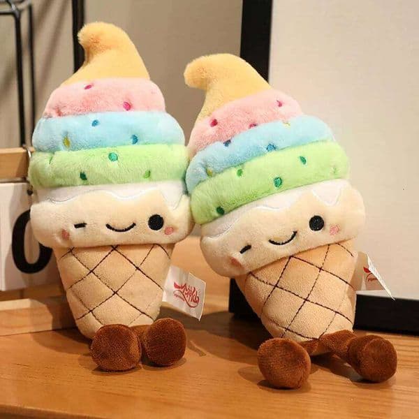 Adorable Cream Plush Toy Stuffed Ice cream Cone Dessert Food Soft Doll Pillow Room Decor Sweet Holiday Gifts For Kids 26L0605