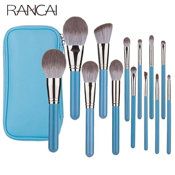 13pcs Makeup Brushes Set with Leather Bag Foundation Powder Blush Eyeshadow Eyebrow Brush Soft Hair Cosmetic Makeup Tool 260605