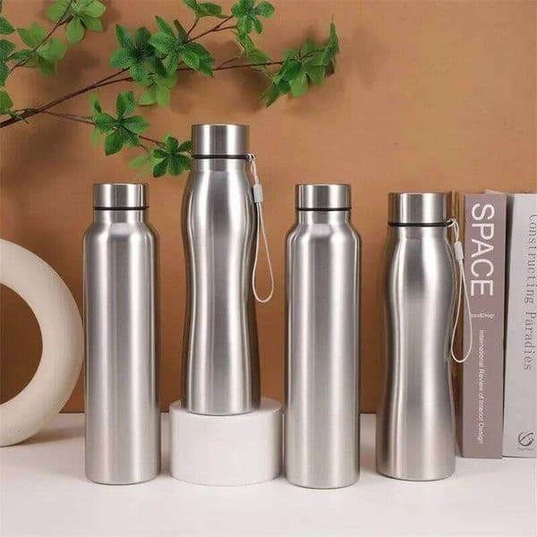 1000ML Stainless Steel Sport Bottle Single-Layer Red Water Cup Metal Flask Drinkware Camping Sports Gym 26W0605