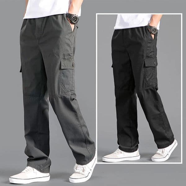 Mens Cargo Pants Loose Straight Pants Plus Size Clothing Work Wear Korean Japanese Joggers Homme Sports Cotton Casual Trousers 260602