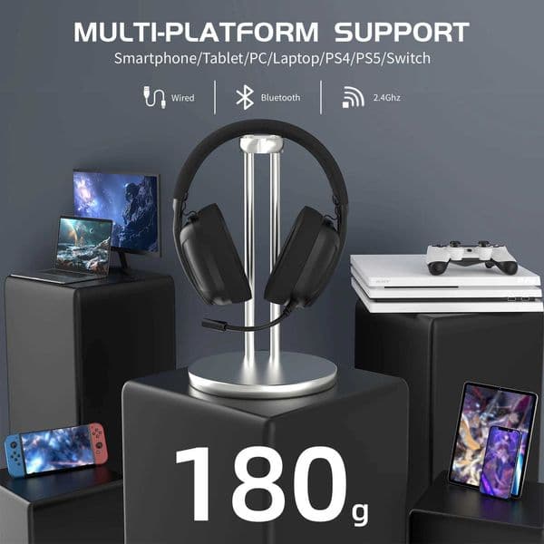 SHARK L80 ATTACK 180g Ultra-Light Gaming Headset Pluggable Microphone Wired/Bluetooth/24G Wireless 51 Channel Stereo SoundL260604