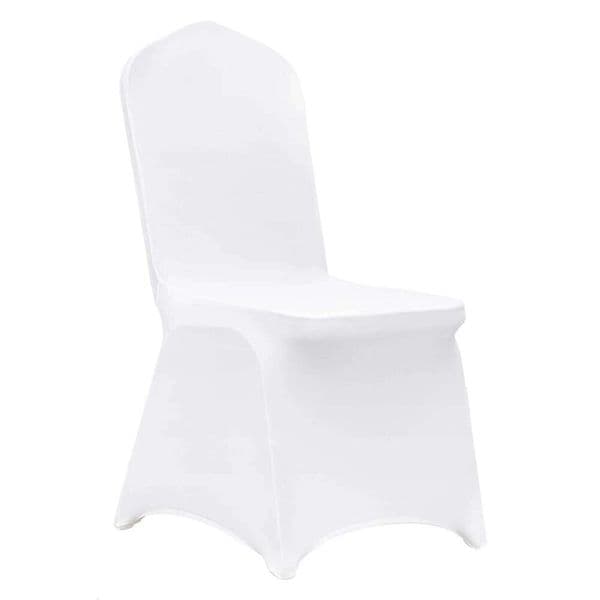 SucceBuy 12/30/50/100Pcs Wedding Spandex Stretch Slipcover for Restaurant Banquet Dining Party White Chair Cover 26Y0605