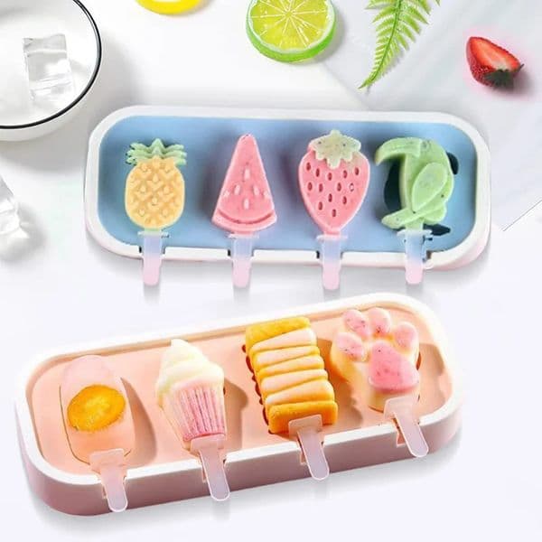 Popsicles Molds Kids Baby Cute Shapes Silicone Mini Popsicle Molds BPA Free Reusable Ice Cream Mold Popsicle Maker Homemade Set 260604