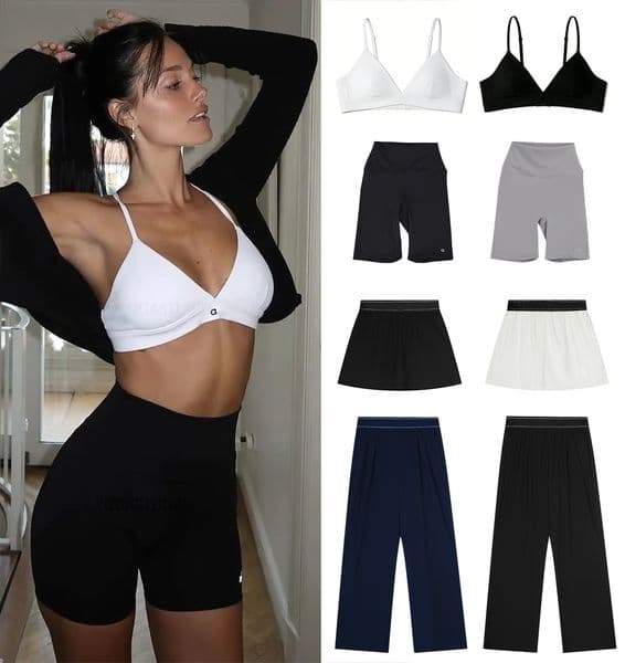 Women Bra And Airlift Intrigue Bra+Legging And Match with Tennis Skirt Shorts Suitable For Sports And Everyday Wear Alosetity Women clothes set