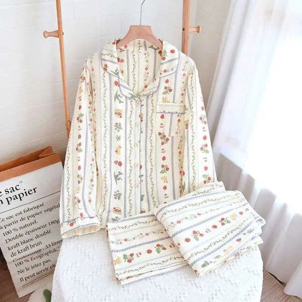2026 New Lingerie Lingerie Pyjamas For Women Summer/Spring Pajamas Pure Cotton pijamas woman Underwear Pijamas Woman Long Sleeve Sleepwear Womens Set Floral Hom 8