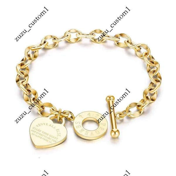 Luxury Love Bracelet Stainless Steel Women Chain Rose Silver heart shaped Charm Bracelets Designer Gold Jewelry Gift