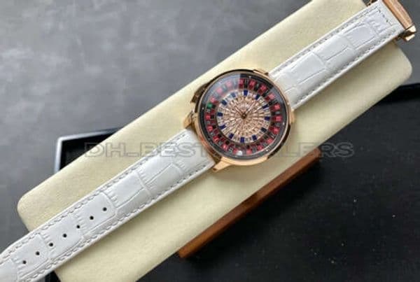 Kaleidoscope Roulette Men's Designer Watch Trendy and Unique Luminous Waterproof Leather Strap Wristwatch J&C Casino Roulette JC / Jacob Jacob & Co c03