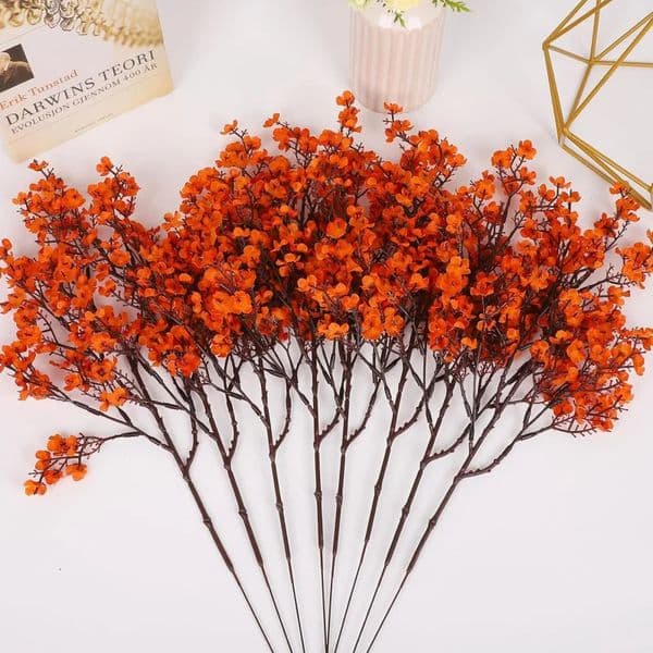 3pcs Baby Breathable Artificial Flowers Silk Plants for Autumn Halloween Decor Perfect Seasonal Home Decorations 260603