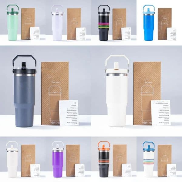 Luxury Designer Decor 30Oz Water Bottle room Designer Car Coffee Cup Portable Stainless Steel Insulated Ice Dominator Handheld Thermos With 8
