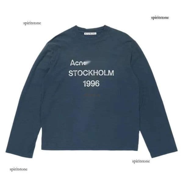acnely Long Sleeve Womens Vintage Print Sports Tshirt Luxury France Designer Stockholm 1996 Crewneck acnee Sweatshirt Spring Summer high quality 029