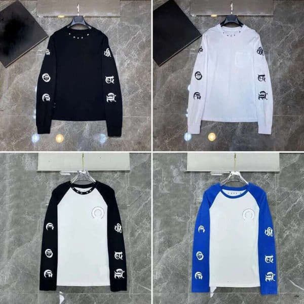 New Chrome Long Sleeves Shirt Hoodie Designer Hoodie High Quality Luxury Chrme Heartess Shirt Summer Long Sleeve Tops Sanskrit Chrome Styles Breathable Tee 878