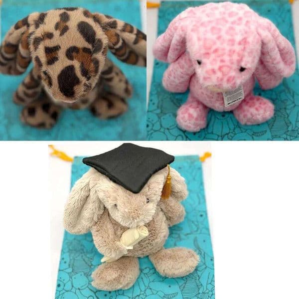 New Kawaii Limited Edition Series: Leopard-Print "Doctor" Bunny, and Pink Bunny Plush DollsBirthday Gifts for Friends 26L0605