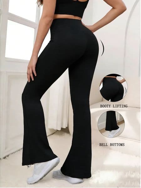 Womens spring and summer Flare Pants High Waisted Yoga Leggings Tummy Control Workout Stretchy Casual Sports Wide Leg pants 260527