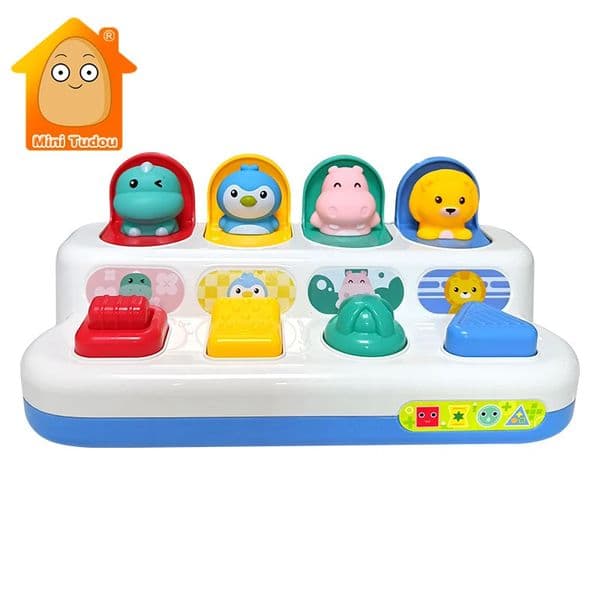 Baby Pop Up Toy Montesorri Fine Motor Skill Training Press Pull Click Animal Car Button Educational Toys For 13 24 Month Infant 260605