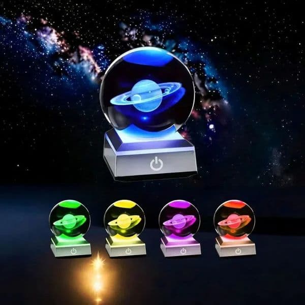 Luxury Designer Decor Flat Earth Model Crystal Ball With Colorful LED Base Night Light Souvenir Birthday Gift room Office Home Decoration De 12
