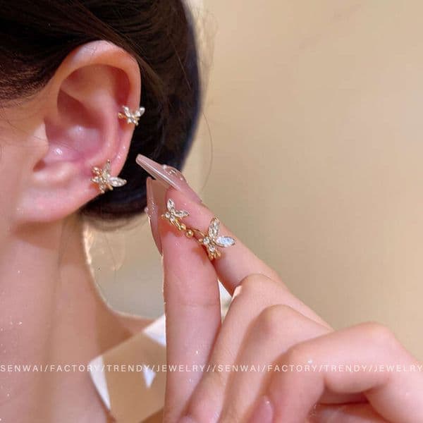 Designer Jewelry Luxury Jewelry Exquisite Zircon Butterfly Clip For Women, Light Luxury Niche Design, High-End Bone Clip, New Fashionable Versatil