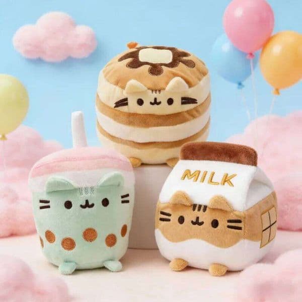 Dessert Plush Toy Soft Fluffy Kawaii Cat Stuffed Animal Fans Gift for Girls Kids Room Decor Cute Cartoon Plushie 26L0605