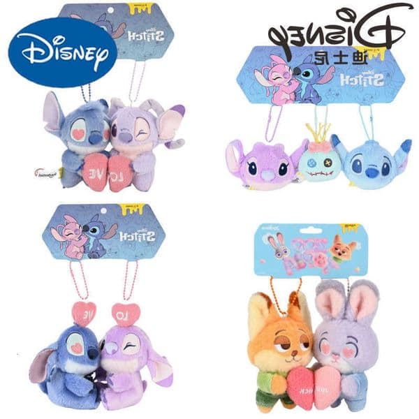 Disney Official Figurine Stitch Plush Keychain Valentines Day Gift Plush Toy Qixi Festival Couple Pendant L260605EPRZ
