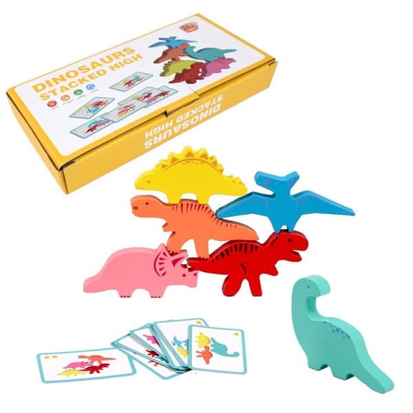 Wooden Balance Blocks Toys For Children Animal Dinosaur Building Stacking High Board Games Wood Montessori Toy Boys Kids Gift 260605
