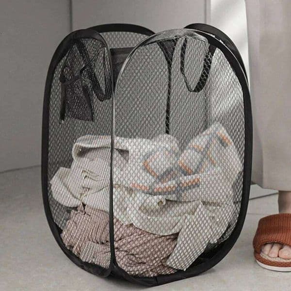 Mesh Pop-up Laundry Foldable Dirty Clothes Basket, Large Capacity Storage Basket 26W0605