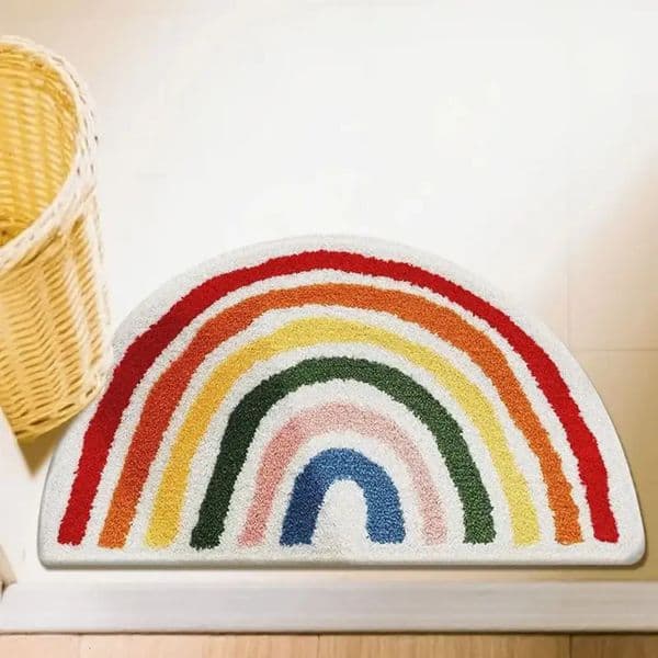 VIKAMA Modern Rainbow Carpet a Warm And Stylish Home Decoration Household Entrance Mat Bathroom Floor 260601