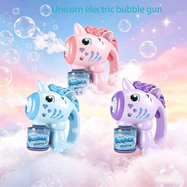 electric bubble gun toy bubble machine automatic soap blower with lights summer outdoor party games birthday gifts T260602