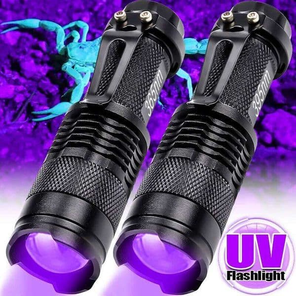 395/365nm UV Flashlight LED Ultraviolet Torch Zoomable Ultra Violet Inspection Lights Lamp Pet Urine Stain Detector Tools 26L0605