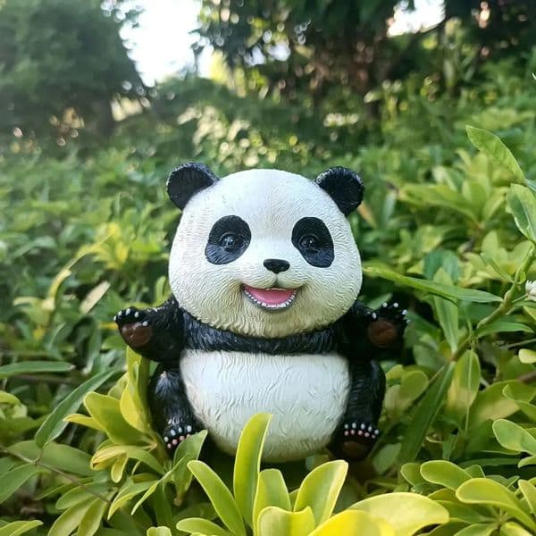 Luxury Designer Decor Vilead 14Cm Garden Decoration Panda Figurines Animal Statue Outdoor Yard Patio Decor room Resin Object Fairy Home Flow 6