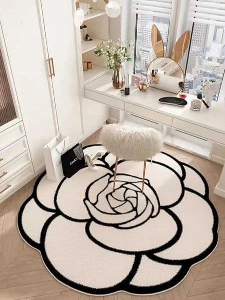 2026 Luxury Camellia cologne Shaped Crystal Pile Living perfume Bedroom Cloakroom Dressing Study Room Decorative Non-Slip Carpet Free Shipping 6 13 2