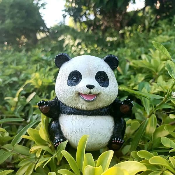 Luxury Designer Decor Vilead 14Cm Garden Decoration Panda Figurines Animal Statue Outdoor Yard Patio Decor room Resin Object Fairy Home Flow 7