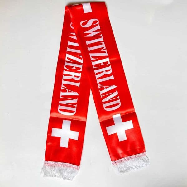 Printing 14x135cm2026 Country Double Side Satin Football Soccer Fans National flag Switzerland Scarf 260325 Y260605