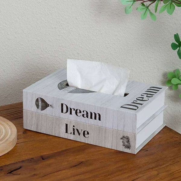 Fashion Book Style Tissue Napkin Holder Case Paper Container Luxury Bedroom Storage Box Home Table Decoration Ornaments J260605