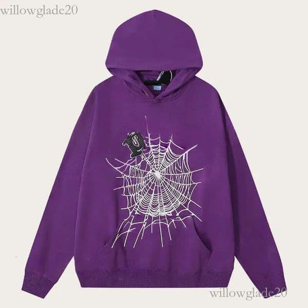 Designer spider hoodie Mens Young Thug Hoodie Men Sweatshirts Women Polo Grid Pink Hoody Tracksuit Print Pullover Net Spider spyder Pants Suit Trousers aba