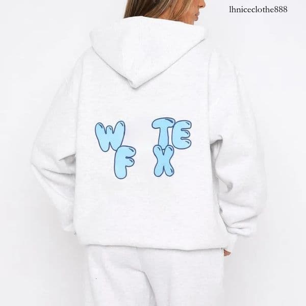 Designer fox sets Sweatshirt Woman White Hoodie Tracksuit Sweatshirts Womens Loose Hoodies Thick Letter Printed Hoody men and women top 48