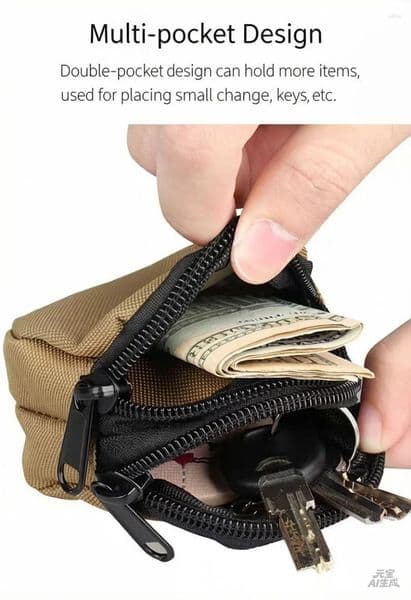Coin Purses Bluetooth Earphone Storage Bag Key Outdoor Tactical Waist Mini Convenient