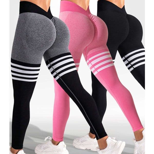 Striped Outdoor Sports Leggings For Women, High-Waisted, Butt-Lifting Yoga Pants, Quick-Dry Running And Fitness Pants Comfortable Yoga Clothes