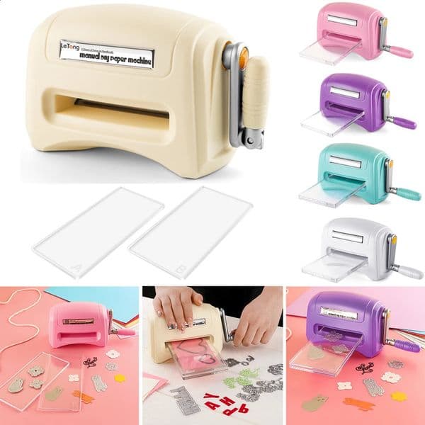 Mini Manual Dies Cutting and Embossing Machine Beige Colors DIY Handcraft DieCut Craft Scrapbooking Album Tools 260605