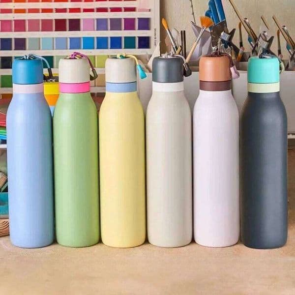 18/24oz Stainless Steel Insulated Macaron Color Series Large Capacity Sports Kettle Outdoor Portable Vacuum Flask Bottle 26L0606