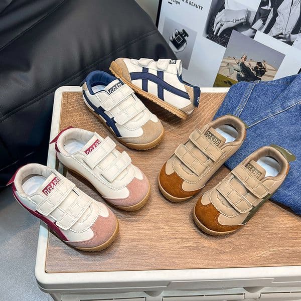 Free shipping luxury Kid's Shoes Simple lightweight and soft soled children's Velcro shoes for daily wear