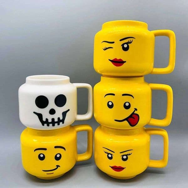 Cartoon Ceramic Mug Cup 250ML with Cute Impish Expression Figure Head Pattern Coffee Milk Tea Drinkware for Couple Friend Family 26W0606