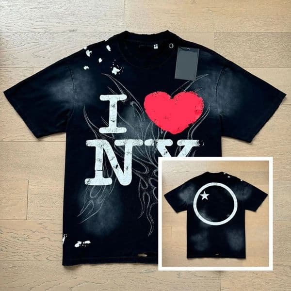 High quality Mens t shirt Gothic Puff Print Graphic Shirt round neck loose fit Street Wear Premium Quality Casual Tee men clothing 2026 Trend Clothes