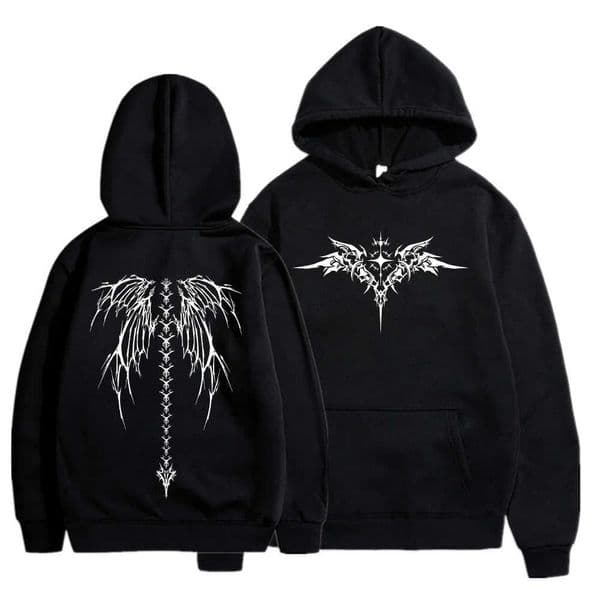 Fashion Strt Wing Print Hoodie Mens Sweatshirt Autumn and Winter Long Slve Fashion Sportswear Unisex New Casual Clothing D260606