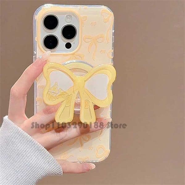 Bowknot Korean Shake Cute Magnetic Holder Grip Tok Griptok Phone Stand Phone Holder port For iPhone For Pad Smart Tok J260606
