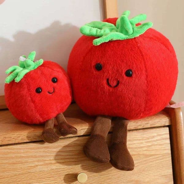 2025 New British Fun Plush Tomato Doll Fruit and Vegetable Toy Gift 26Y0606