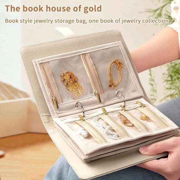 PU Leather Book Zipper Clear Pockets Jewelry Packaging Box Necklace Binder Storage Display Product For WomenHot 26Y0606