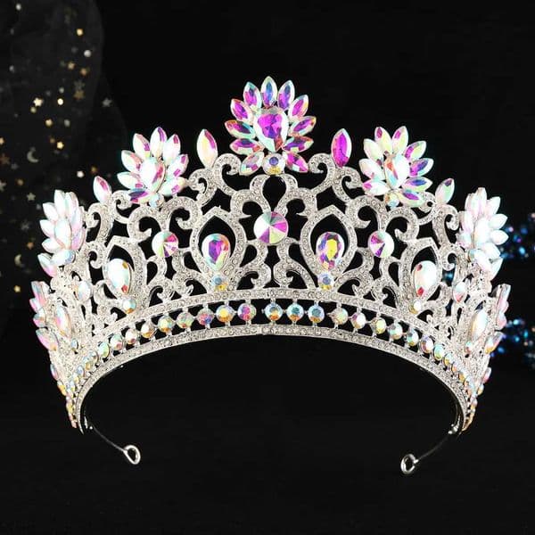 DIEZI 7 Colors Elegant Vintage Baroque AB Crystal Crown For Women Girls Wedding Bride Queen Bridal Tiaras Hair Accessories C260606