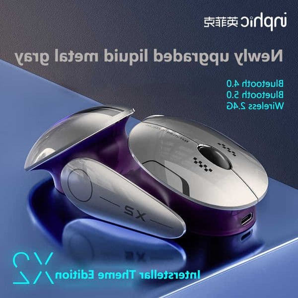 Inphic X2 V2 Wireless Gaming Mouse Metal Base Rechargeable Silent Office Bluetooth Mouse For Computer Laptop Office Game L260608