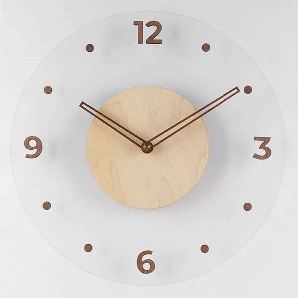 Solid wood wall clock simple and transparent creative clock wall clock for living ro he decoration clock for wall use J260606
