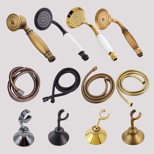 Head Shower Antique shower holderplumbing Handheld hose Toilet bidet sprayerAntique Hand shower Stand Gold Held Shower Head C260606