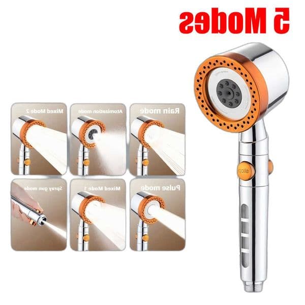 Shower Portable 5 Head Modes Bathroom High Pressure Powerful Rain ShowerHead Explosion-proof and Drop-proof Universal Shower Set C260606